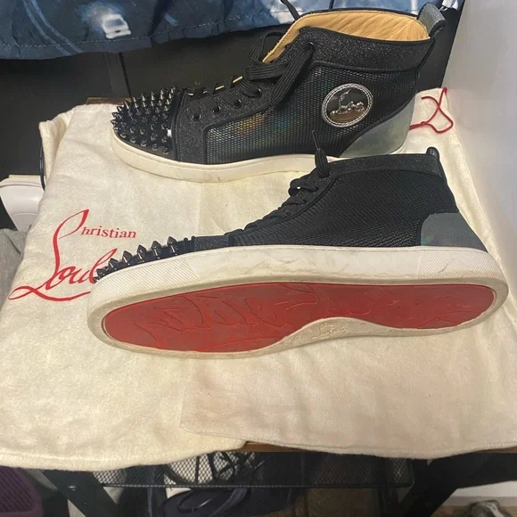 Christian Louboutin Iridescent Black Men's Sneakers - Picture 2 of 5